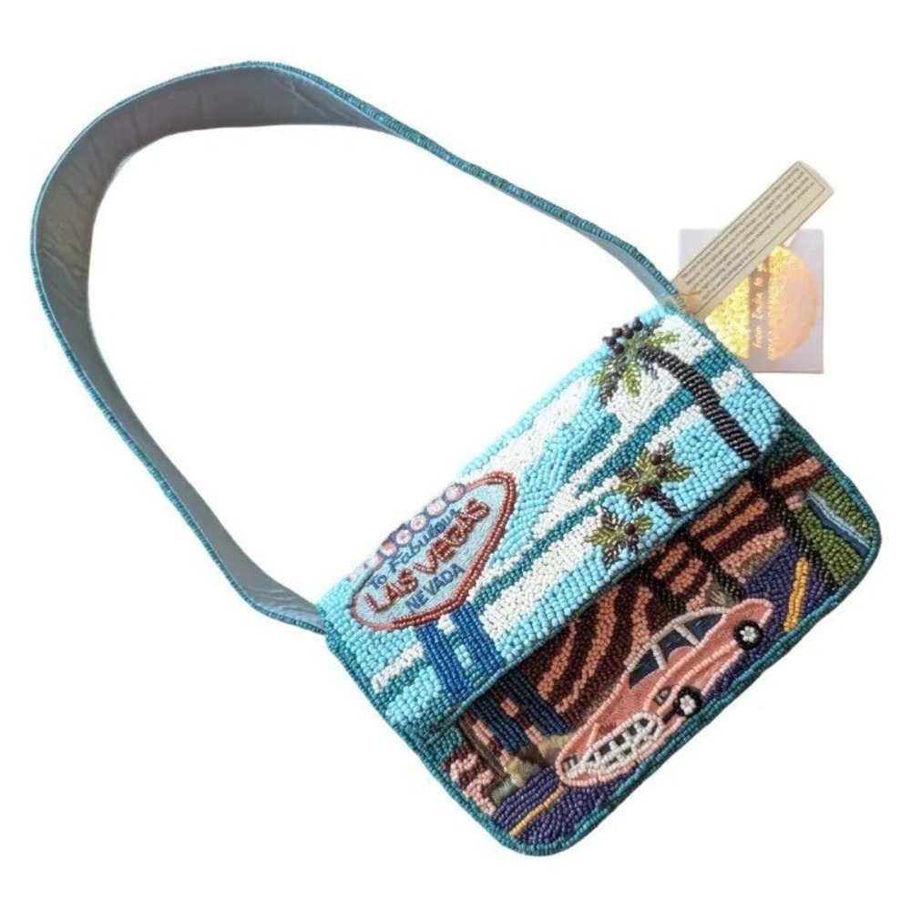 Viral Handcrafted From India To You Las Vegas Beaded Shoulder Bag NWT